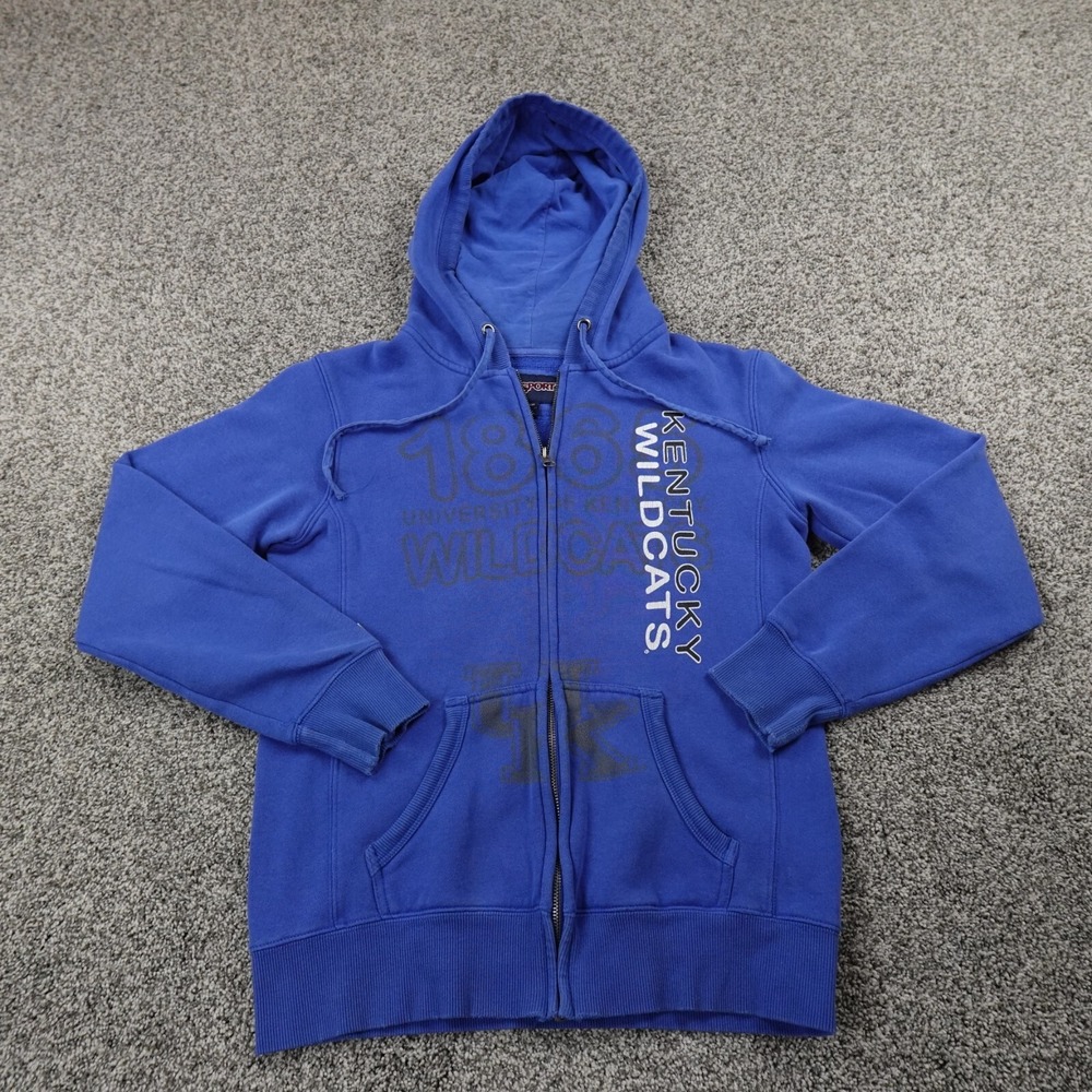 Kentucky Wildcats Hoodie Mens M Blue Zip Sweater Sweatshirt Jacket UK Basketball